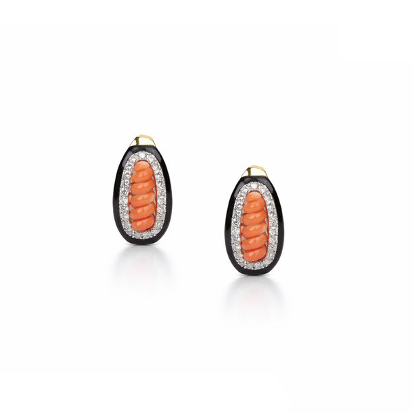 ART DECO CORAL CAPSULE EARRINGS