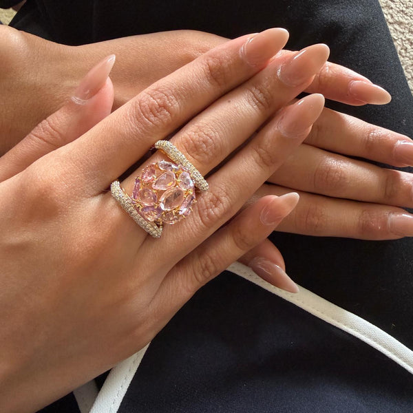 DIAMOND TAPERED ROSE RING