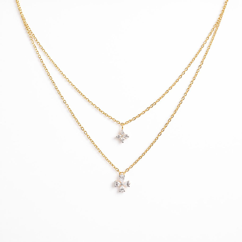 GOLDEN CLOVER TWINSET NECKLACE