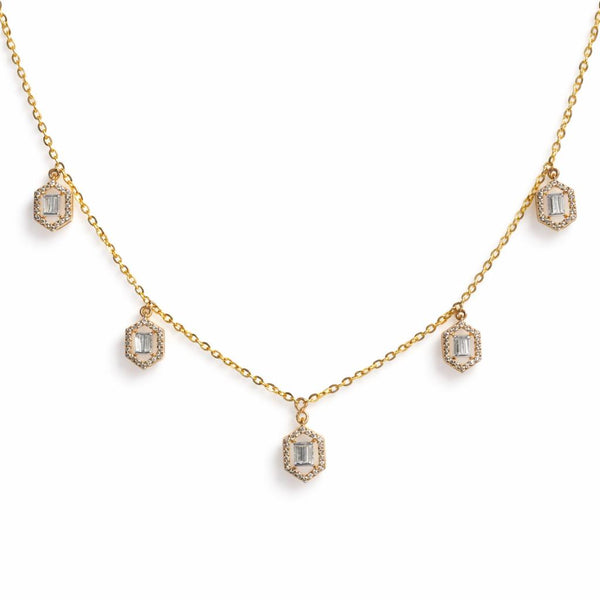 BAGUETTE HALO NECKLACE