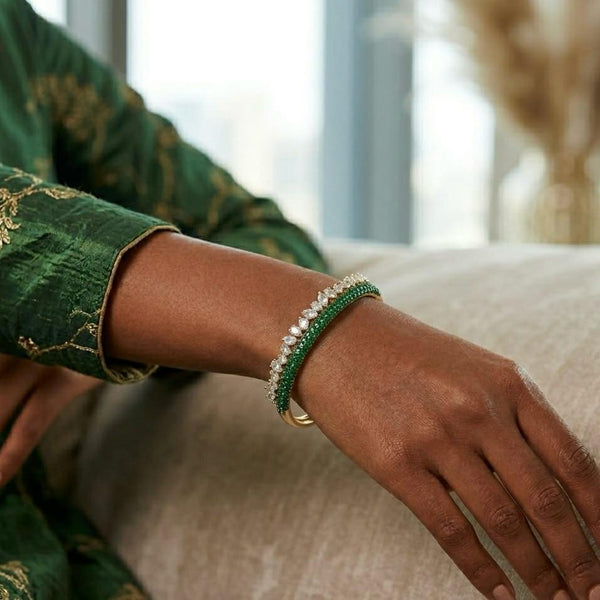 EMERALD RAINFALL CUFF BRACELET