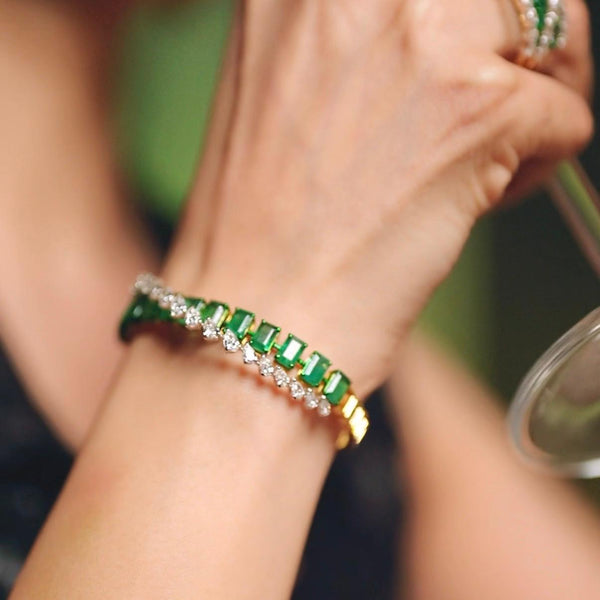 EMERALD DIAMOND LINK BRACELET
