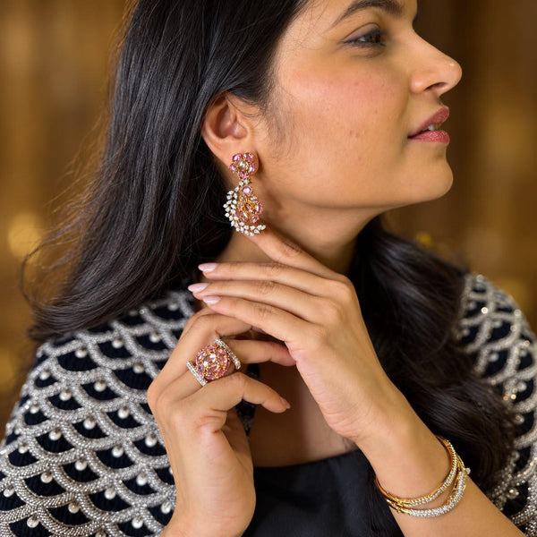 MULTI SAPPHIRE CRESCENT EARRINGS