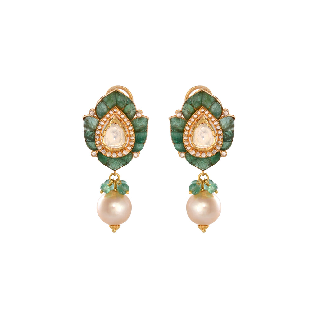 EMERALD GARDEN POLKI EARRINGS
