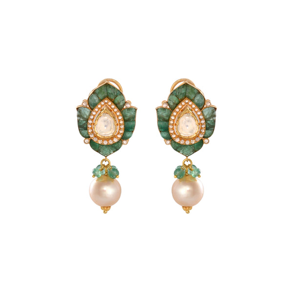 EMERALD GARDEN POLKI EARRINGS