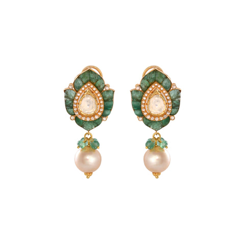 EMERALD GARDEN POLKI EARRINGS