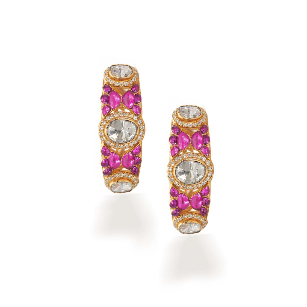RUBY SUNBURST HOOPS